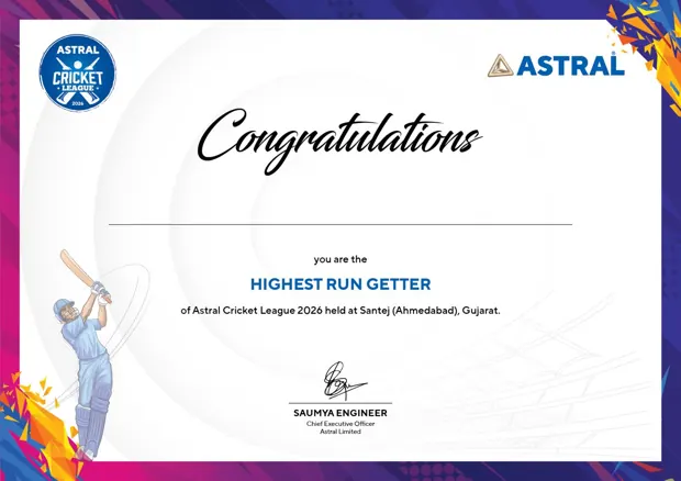 Cricket: run-getter certificate