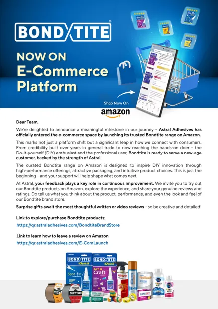 Bondtite on Amazon: internal launch note